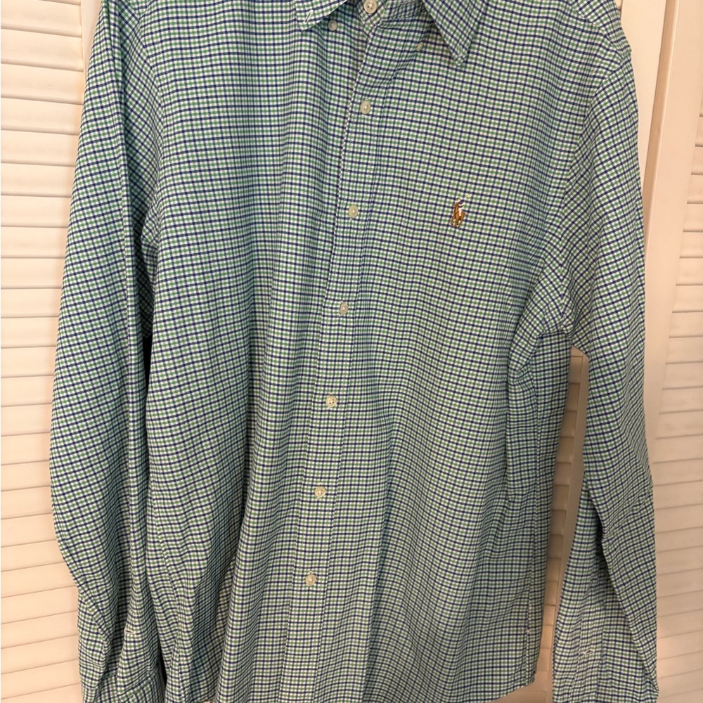 Ralph Lauren Green Plaid Checkered Button Down Shirt